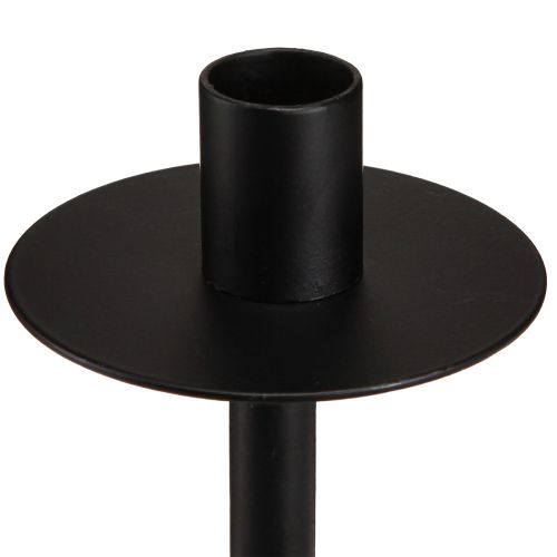 Floristik24 Portavelas para botellas de metal negro Al.12cm 2uds
