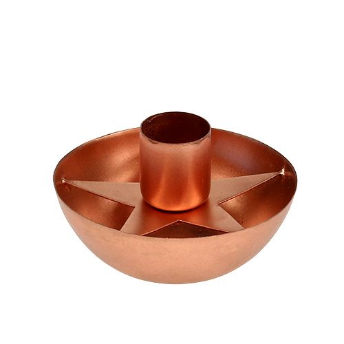 Floristik24 Candelabro para vela puntiaguda cobre Ø8cm H5cm