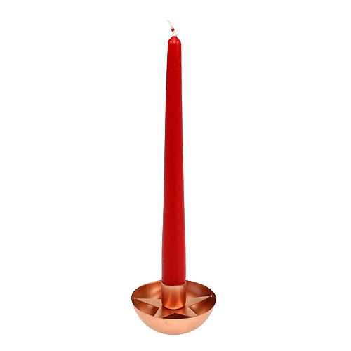 Floristik24 Candelabro para vela puntiaguda cobre Ø8cm H5cm