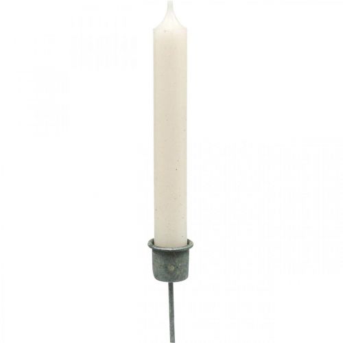 Artículo Portavelas enchufable Shabby Chic gris Ø3cm H8,5cm 8 piezas
