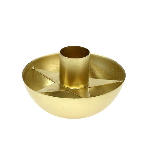 Floristik24 Portavelas para velas cónicas dorado Ø8cm H5cm
