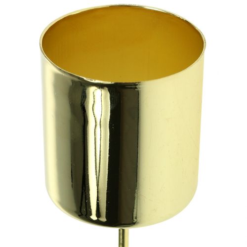 Artículo Portavelas para velas cónicas dorado Ø3.5cm H4cm 4pcs