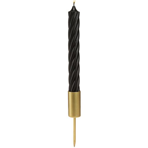 Artículo Portavelas para velas de palo metal dorado Ø28mm 15cm 4 piezas