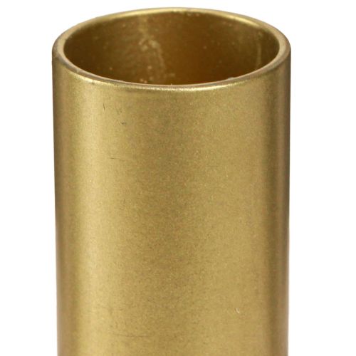 Artículo Portavelas para velas de palo metal dorado Ø28mm 15cm 4 piezas