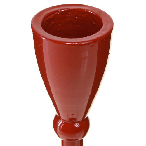 Artículo Candelabro para velas cónicas Candelabro cónico Rojo H17cm