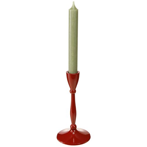 Artículo Candelabro para velas cónicas Candelabro cónico Rojo H17cm