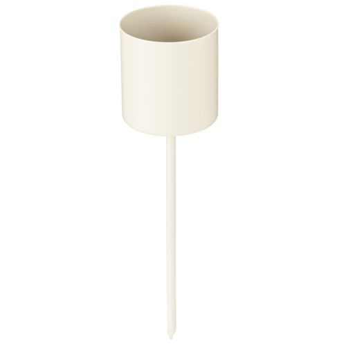 Portavelas para velas cónicas gruesas, metal, beige, 3,8 x 14 cm, 4 piezas