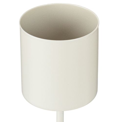 Floristik24 Portavelas para velas cónicas gruesas, metal, beige, 3,8 x 14 cm, 4 piezas
