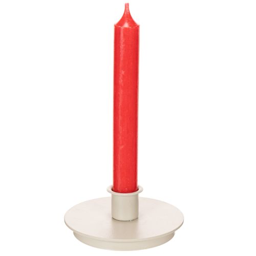 Portavelas redondos color crema para velas cónicas, decoración de mesa, 10 cm, 2 unidades | Floristik24.es