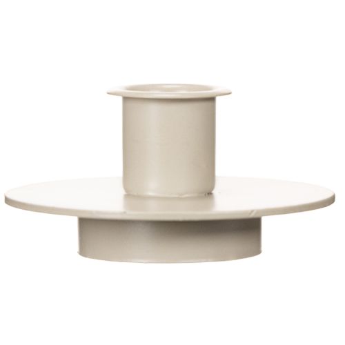 Portavelas metálico color beige mate, pequeño para velas cónicas, 8 cm, 3 unidades. | Floristik24.es