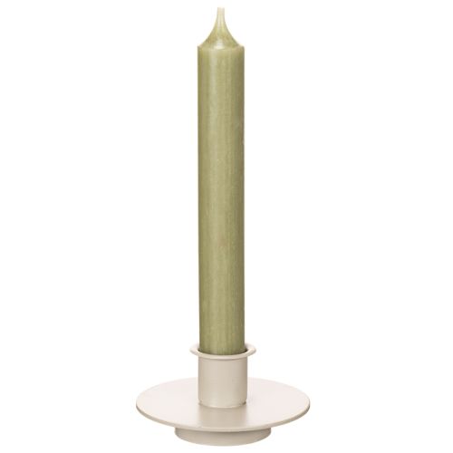 Portavelas metálico color beige mate, pequeño para velas cónicas, 8 cm, 3 unidades. | Floristik24.es