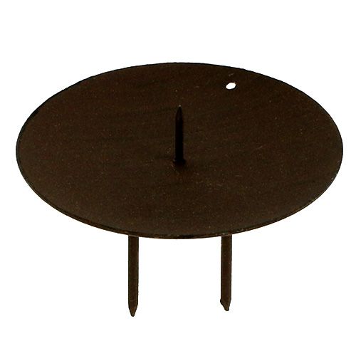 Floristik24 Portavelas en marrón Ø9cm 4 piezas