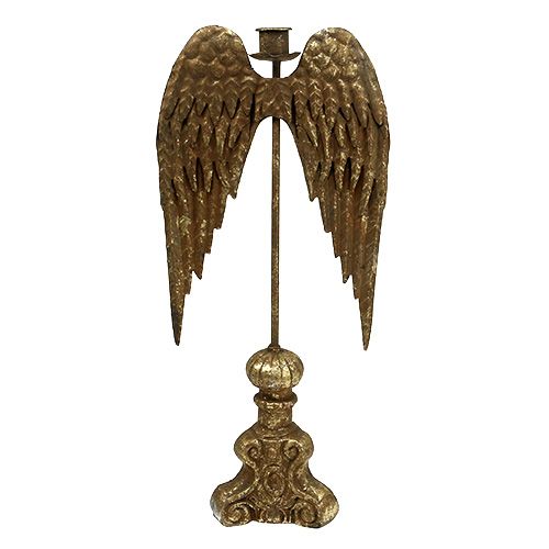 Floristik24 Candelabro con alas de ángel dorado H42cm