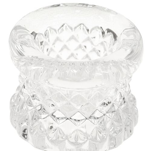 Artículo Portavelas con asa para velas de palo cristal 10,5cm transparente 4ud