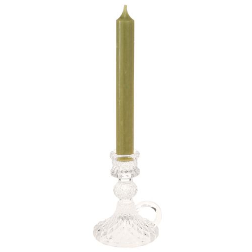 Artículo Portavelas con asa para velas de palo cristal 10,5cm transparente 4ud