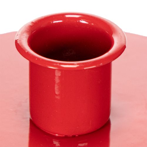 Portavelas compactos de metal rojo para velas cónicas de 10 cm, 2 unidades. | Floristik24.es