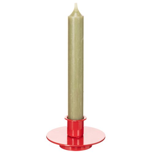 Pequeños portavelas rojos para velas cónicas de 8 cm, 3 unidades. | Floristik24.es
