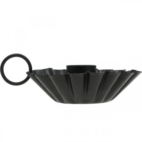 Artículo Candelero negro Candelero decoración de mesa de metal Ø9.5cm H3cm