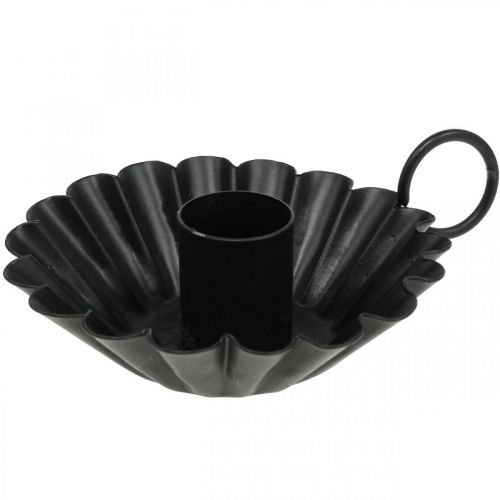 Floristik24 Candelero negro Candelero decoración de mesa de metal Ø9.5cm H3cm