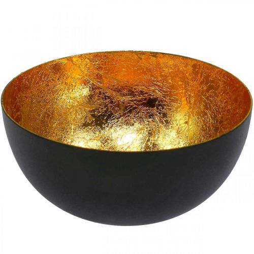 Floristik24 Decoración de mesa Cuenco navideño oro negro Ø10cm H5cm