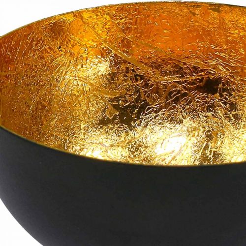 Artículo Decoración de mesa Cuenco navideño oro negro Ø10cm H5cm