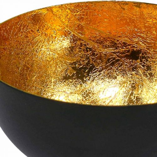Floristik24 Decoración de mesa Cuenco navideño oro negro Ø10cm H5cm