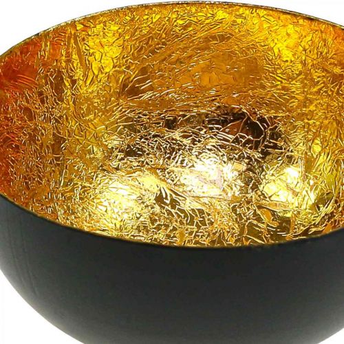 Artículo Decoración de mesa Cuenco navideño oro negro Ø8cm H4cm