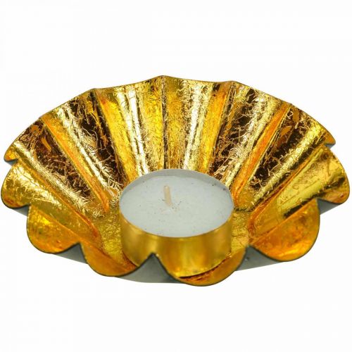 Floristik24 Portavelas adorno navideño molde para hornear oro negro Ø12cm
