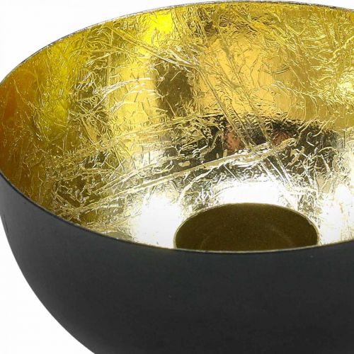 Artículo Candelero Black Gold Decoración navideña Ø13cm H6.5cm