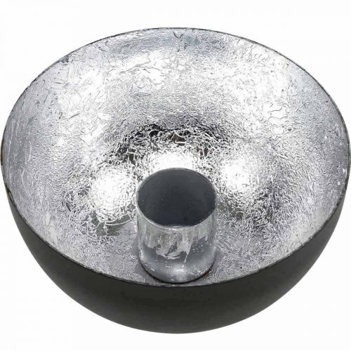 Artículo Candelero Black Silver Stick candelero Ø10cm H5cm