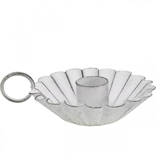 Floristik24 Candelero Shabby Chic White Metal Deco Ø9.5cm H3cm