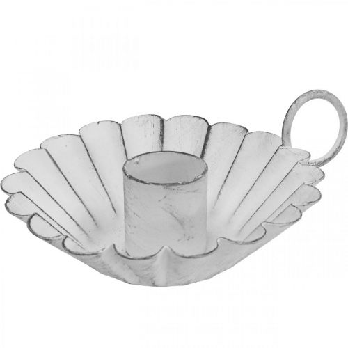 Candelero Shabby Chic White Metal Deco Ø9.5cm H3cm