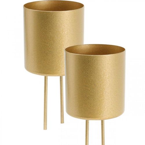 Portavelas enchufable portavelas dorado metal Ø5cm 4ud