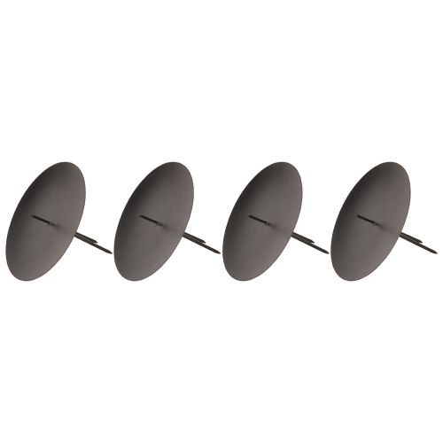 Artículo Portavelas para enchufar metal para Adviento negro Ø8cm 4 piezas