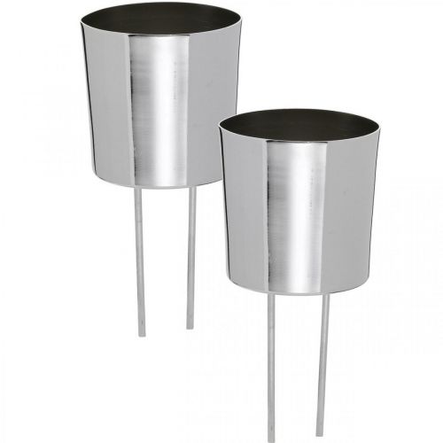 Floristik24 Portavelas para pegar portavelas de plata Ø5cm 4 uds
