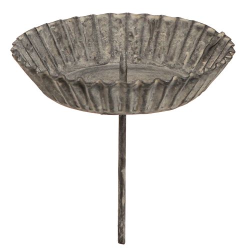 Artículo Portavelas enchufable para velas de pilar gris Ø9,5cm 4ud