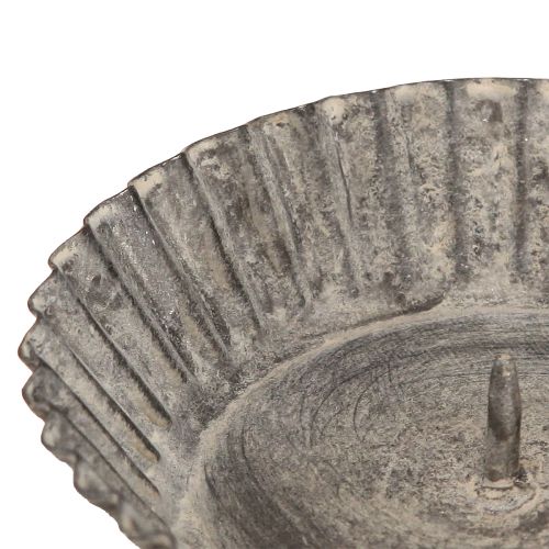 Artículo Portavelas enchufable para velas de pilar gris Ø9,5cm 4ud
