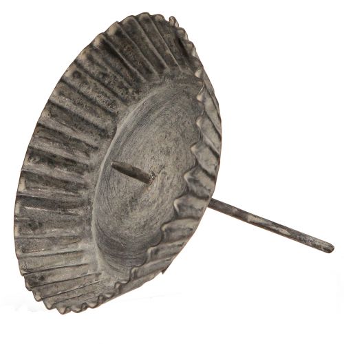 Artículo Portavelas enchufable para velas de pilar gris Ø9,5cm 4ud