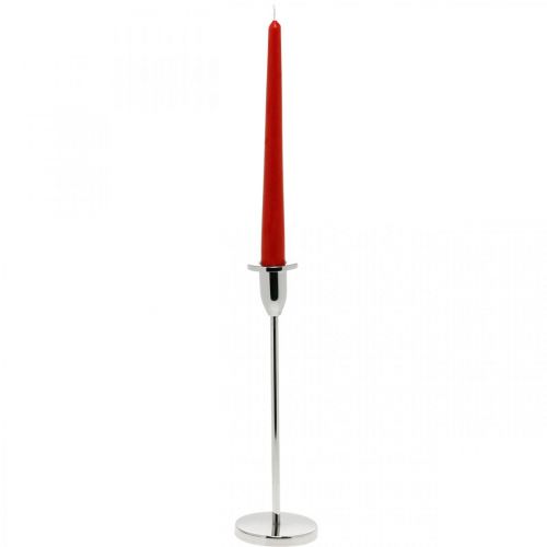 Floristik24 Candelabro moderno de metal plateado con decoración de 26 cm de altura.