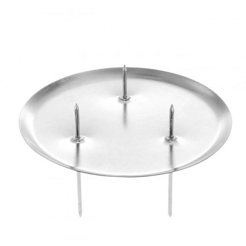 Floristik24 Portavelas para corona de Adviento, Navidad, decoración de velas para pegar plata Ø10cm 4pcs