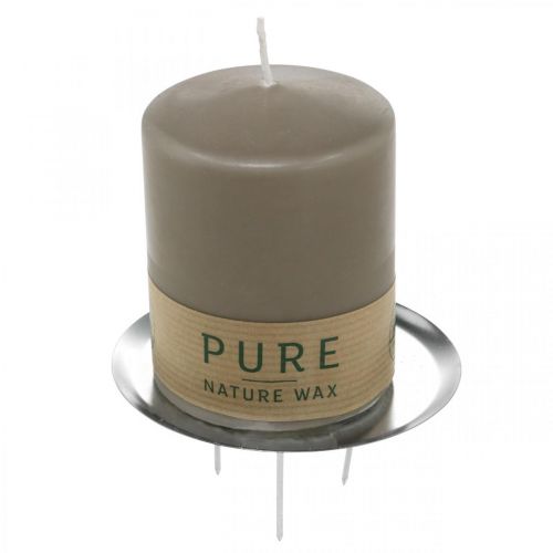 Floristik24 Portavelas para corona de Adviento, Navidad, decoración de velas para pegar plata Ø10cm 4pcs