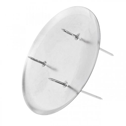Floristik24 Portavelas para corona de Adviento, Navidad, decoración de velas para pegar plata Ø10cm 4pcs