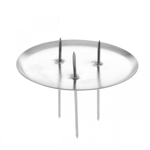 Portavelas para corona de Adviento, Navidad, decoración de velas para pegar plata Ø8cm 4pcs