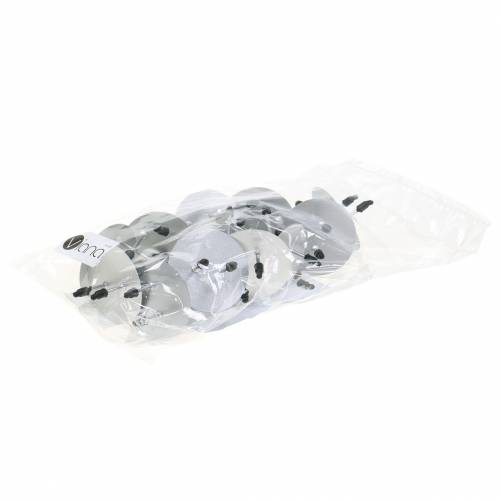 Floristik24 Portavelas enchufable plata Ø4,5cm 12 piezas