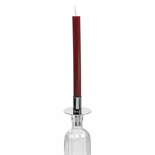 Floristik24 Portavelas para botellas plateado Ø7.5cm H8cm