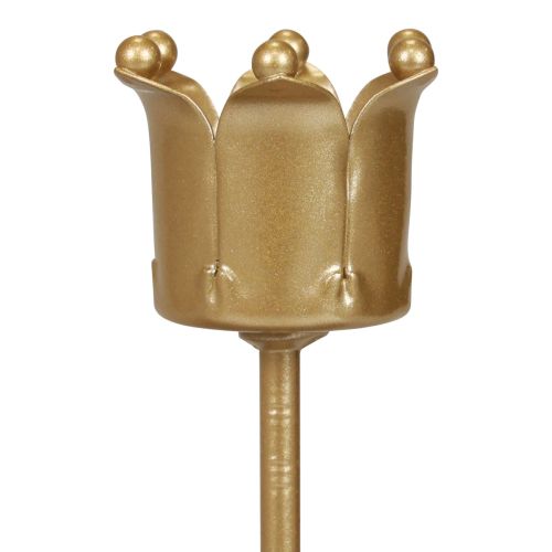 Floristik24 Portavelas corona de Adviento portavelas corona dorada Ø2,5cm 4ud