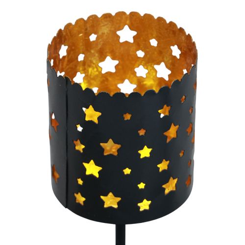 Floristik24 Portavelas Corona de Adviento para pegar oro negro Ø6cm 4ud
