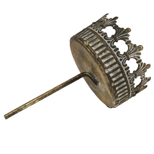 Artículo Portavelas oro antiguo Ø7cm H12cm 1ud