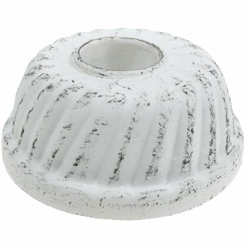 Floristik24 Candelero Gugelhupf Molde para hornear Shabby Chic Blanco Ø7,2cm H3cm