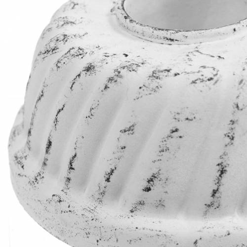 Floristik24 Candelero Gugelhupf Molde para hornear Shabby Chic Blanco Ø7,2cm H3cm